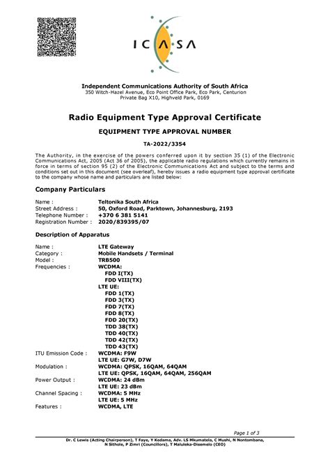 TRB500 ICASA Teltonika Networks Wiki