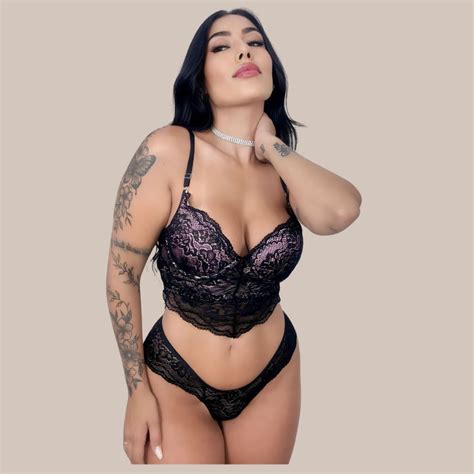 Conjunto Bojo Sutiã Calcinha Lingerie Sexy Sensual em Renda Revenda