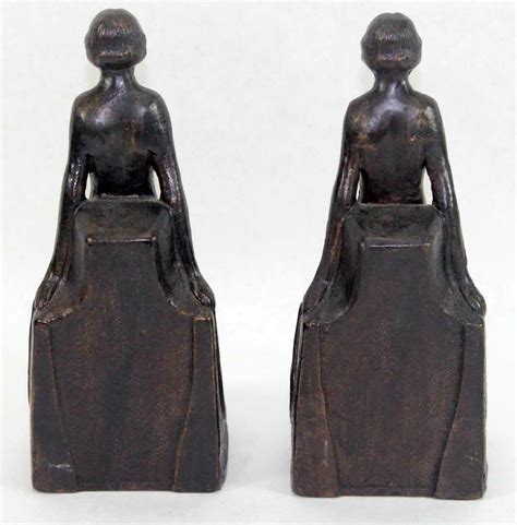 Vintage Art Deco Cast Iron Nude Bookends Elyse By Riviere Design Toscano
