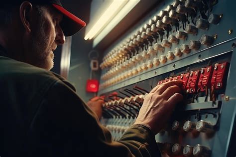 Premium Photo A Man Is Seen Working On A Control Panel Suitable For