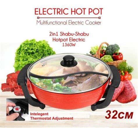 Hot Pot Dual Panci Suki Listrik Panci Sekat Elektrik Shabu Portable Lazada Indonesia