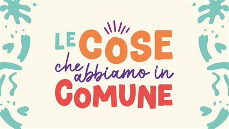 Progetto Per Bambini Le Cose Che Abbiamo In Comune CBM Italia