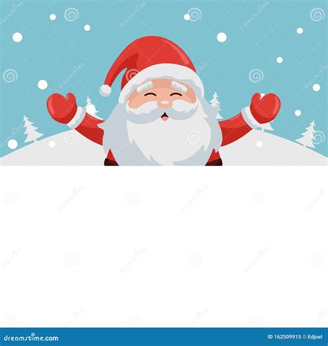 Merry Christmas Card Of Santa Claus Spreading Arms Stock Vector