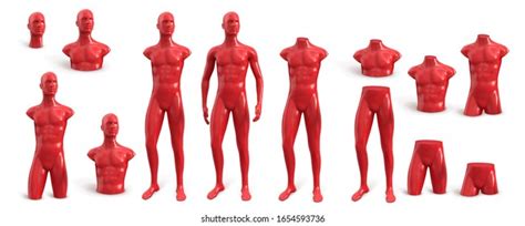 Naked Plastic Male Mannequin Clothes Red Stock Vector Royalty Free 1654593736