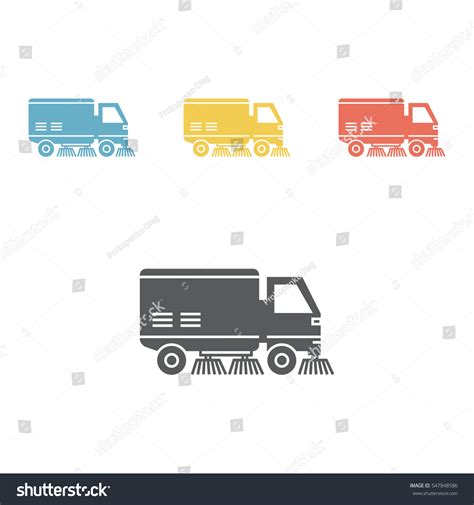 Street Sweeper Truck Flat Icon Stock Vector (Royalty Free) 547848586 ...