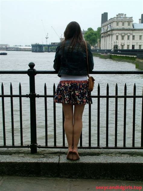 SexyCandidGirls Top Hot Skinny Legs In Flowery Skirt Barefoot Street Candid Item 1