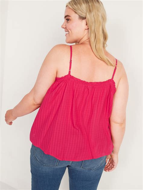 Ruffled Textured Dobby Cami Top For Women Old Navy