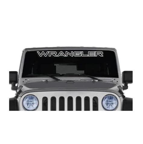 Jeep Wrangler Windshield Banner Decal Sticker A2 Outlined Jeep Wrangler