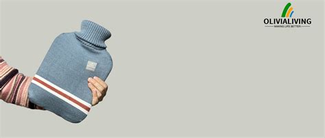 Olivialiving Classic Transparent Hot Water Bottle Liter With Knit Cover Great For Cramps