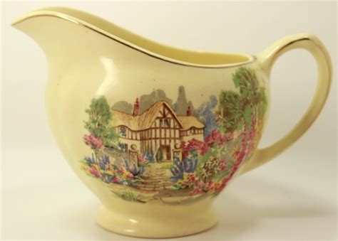 English Porcelain Vintage J G Meakin Sunshine Sol Ware Milk Jug For