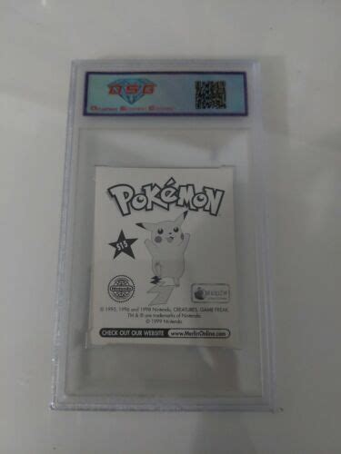 Gengar Prism 1999 Merlin Collection Stickers Original Pokemon Graded 9