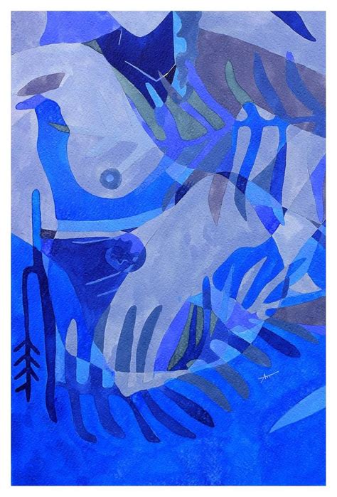 Abstract nude N Blue Painting by Aurélie Tbd Saatchi Art Painting Abstract Art