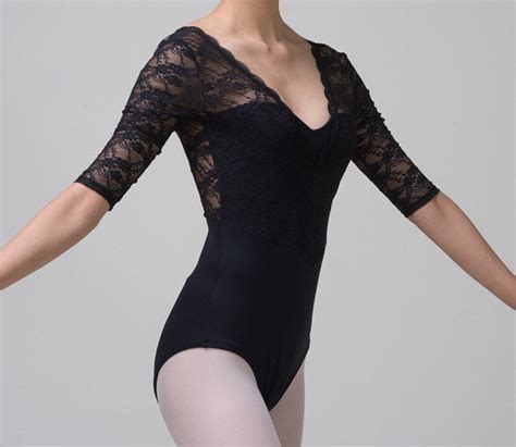 Emma Noir Black Lace Ballet Leotard Balletmoi Ma Cherie Dancewear