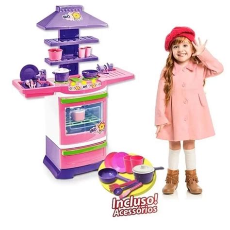 Cozinha Infantil Brinquedo Master Fogão Big Chef Poliplac no Shoptime