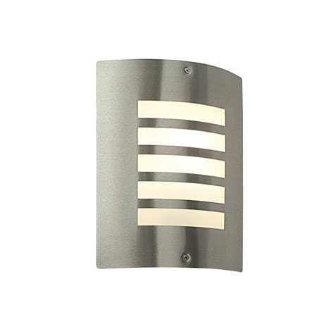 Saxby Lighting Bianco Outdoor Wall Lamp Ip44 60w Brushed Stainless Steel And Opal 1 Light