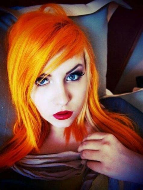 Bright Orange Beauty Funky Hairstyles Creative Hairstyles Pretty Hairstyles Celebrity