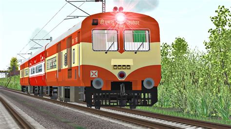 High Speed Short Demu Train Crossing In Indian Train Simulator Youtube