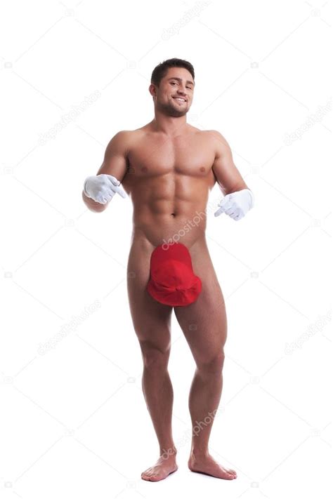 Studio Shot Of Happy Naked Man Posing At Camera Stock Photo Wisky