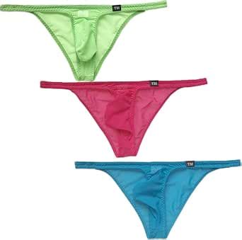 ADAHOP Men S Sexy Mesh Hip Low Rise Underwear Thongs Pouch Bikini