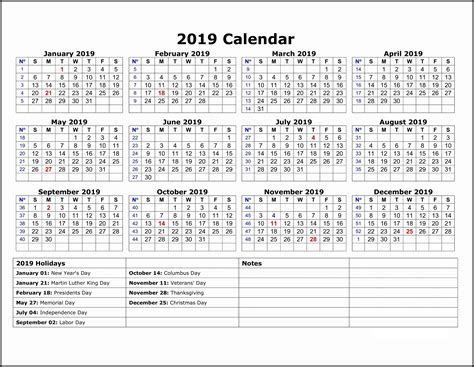 One Year Calendar Template | PDF Template