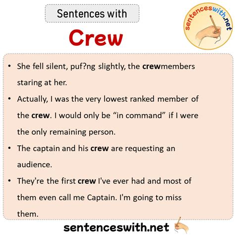 Sentences with Crew, Sentences about Crew in English - SentencesWith.Net