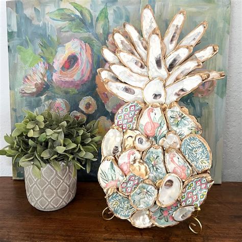 Oyster Shell Pineapple Etsy