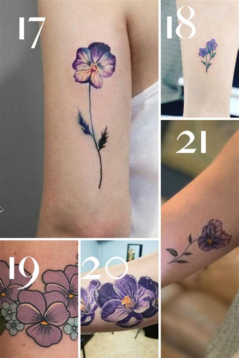 Vibrant February Birth Flower Tattoo {Violet} - Tattoo Glee