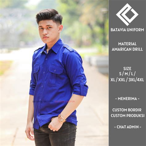 jual baju kemeja pdl lapangan tactical lengan panjang custom bordir