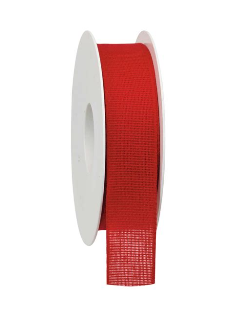 Taftband aus Baumwolle rot 25 mm breit günstig kaufen Eco Bänder