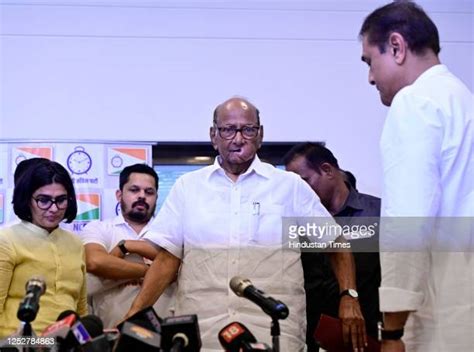 Press Conference Of Ncp Chief Sharad Pawar In Mumbai Photos And Premium High Res Pictures