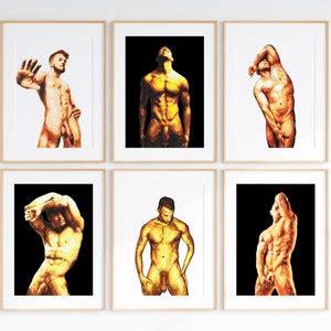 Set Of Gay Art Print Male Figures Art Watercolor Print Nude Etsy