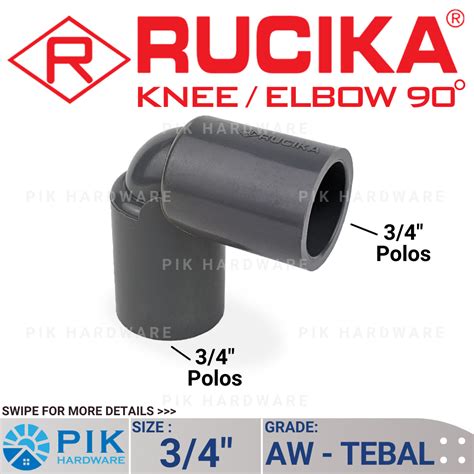 Jual Elbow 3 4 Inch Rucika AW Knee 3 4 Knie Polos 3 4 Inci L Keni 3