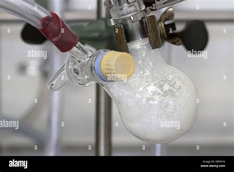 Round Bottom Flask In Chemistry Lab With A Sample Stock Photo Alamy