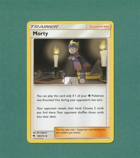 Pokemon Sun And Moon Lost Thunder Morty 186 214 Uncommon Supporter Ebay