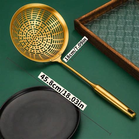 Stainless Steel Perforated Skimmer Ladle Strainer For Dumplings Noodles Deep Fry Hot Pot