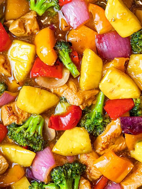 Sweet And Tangy Pineapple Chicken Stir Fry Drive Me Hungry