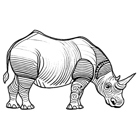 Rhinoceros Coloring Page · Creative Fabrica