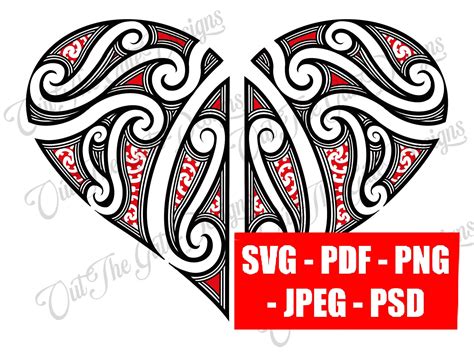 Maori Heart Svg Maori Svg New Zealand Art Aroha Love Etsy Hong Kong