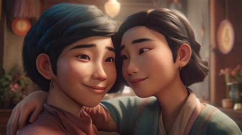 Premium Ai Image Illustration Of A Lesbian Couple Having Fun Lesbian