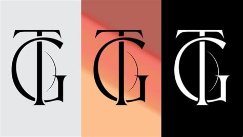 letter tg vectors illustrations