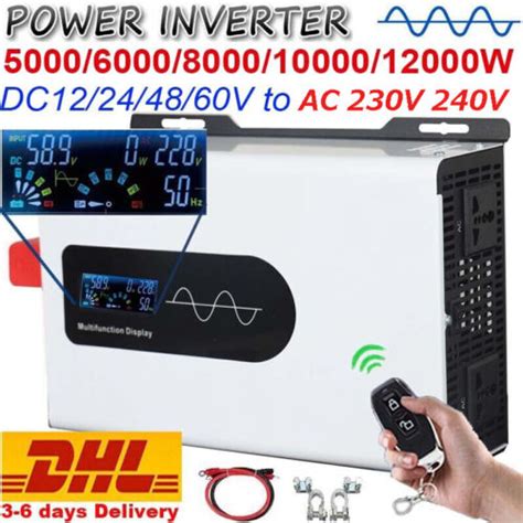 8000w 12000w Pure Sine Wave Inverter Solar Off Grid 12v 24v 48v 60v 72v To 220v Ebay