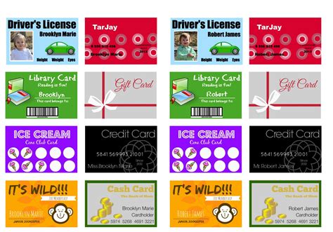Printable (and Customizable) Play Credit Cards - The Crazy Craft Lady