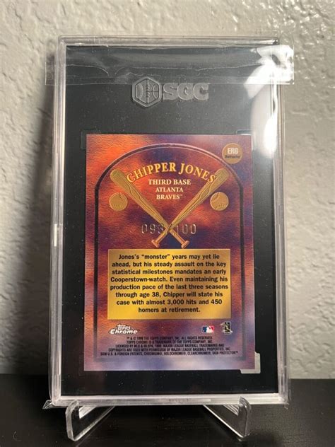 1999 Topps Chrome Early Road To The Hall Chipper Jones Refractor SGC 9