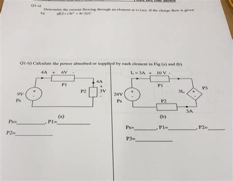 Solved O1 A Determine The Current Flowing Through An Chegg