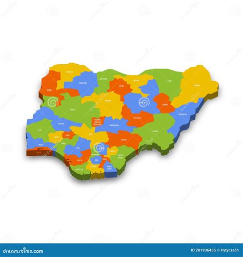 Nigeria Political Map Of Administrative Divisions Vector Illustration