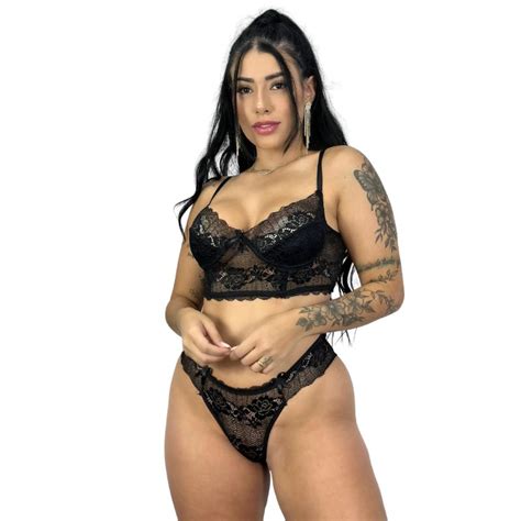 Promo O Conjunto De Lingerie Meia Ta A Aro Cropped Sem Bojo Feminino Adulto Top Renda Moda