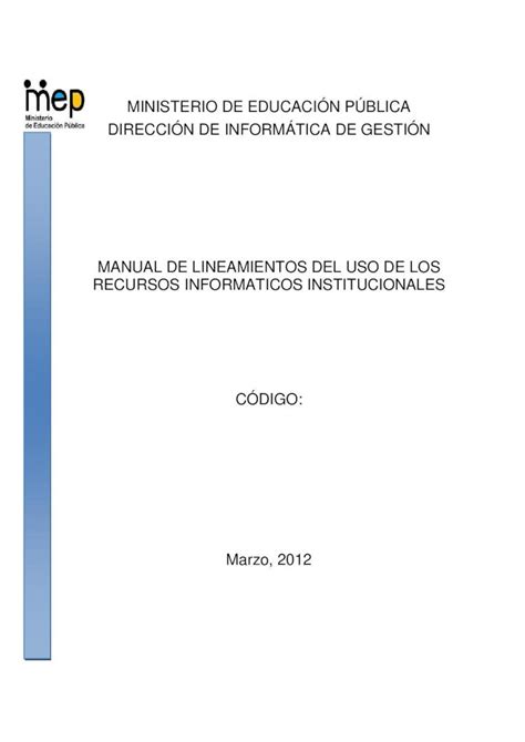 Pdf Manual De Lineamientos De Uso De Recursos Inform Ticos De