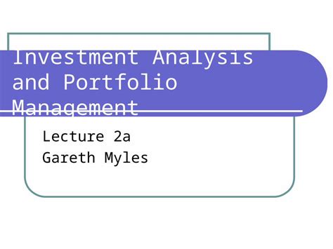 investment analysis  portfolio management lecture  gareth