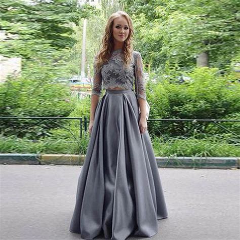 Dark Gray Satin Long Skirts Womens Zipper Waist Floor Length Maxi Skirt