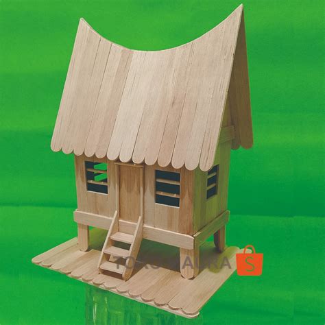 Jual Miniatur Rumah Padang Dari Stik Es Krim Miniatur Rumah Adat